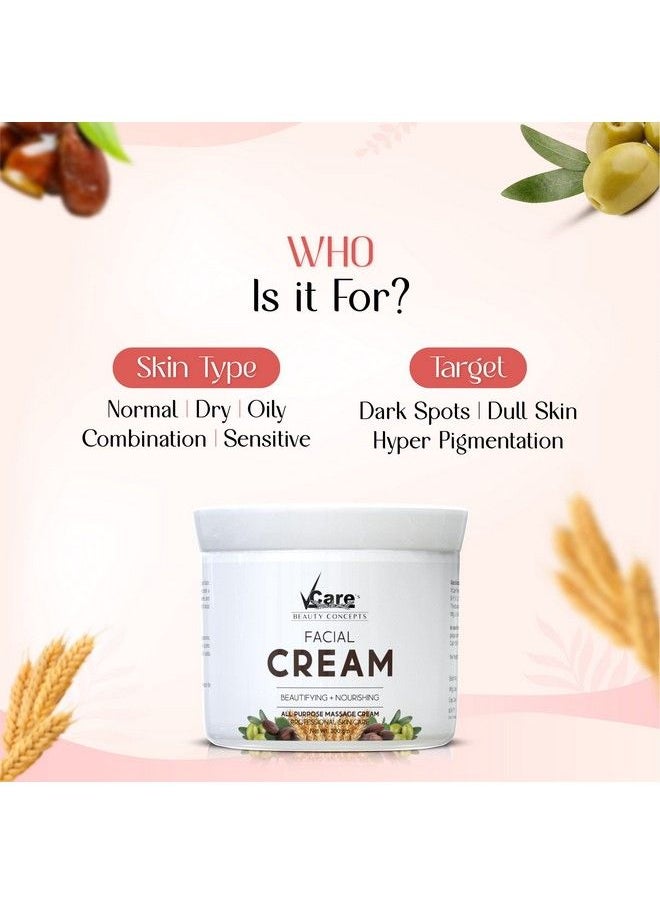 VCare - Facial Massage Cream For Glowing Skin 300 Gm ; Hydrating Moisturiser For Women And Men Suitable For All Skin Types ; Skin Brightening & Whitening Cream ; Face & Body Massage Cream - Image 1