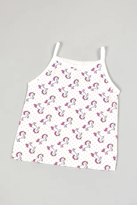 R&B 3 Pack Unicorn Printed Camisoles