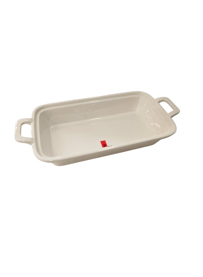 Dove Porcelain Rectangular Baking Dish with Glass Lid White 14.5 inch - Image 4