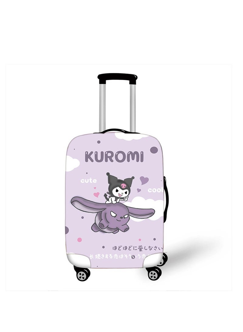 Y&D Kuromi Luggage Cover Water-Washable Suitcase Cover Spandex Elastic Luggage Protective Covers Travel Accessories Suitable for 18-32 Inch Trolley Case for Business Trip School Daily Using - Image 1