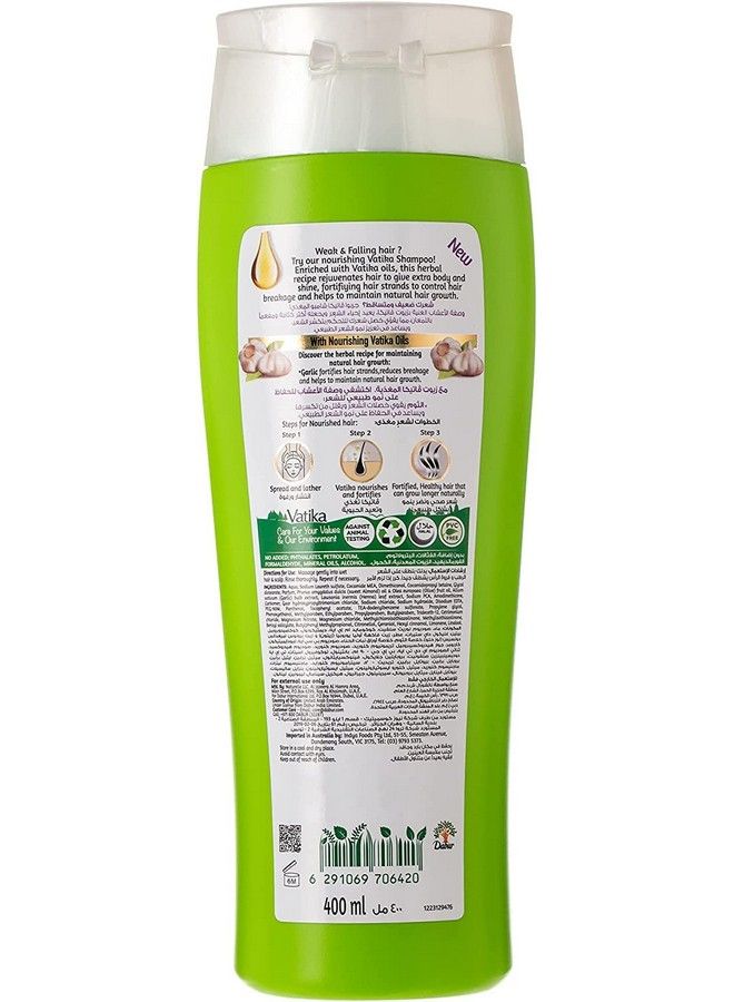 Vatika Spanish Garlic Natural Hair Growth Shampoo With Nourishing Vatika Oil For Weak, Falling Hair - 400ml - Image 3