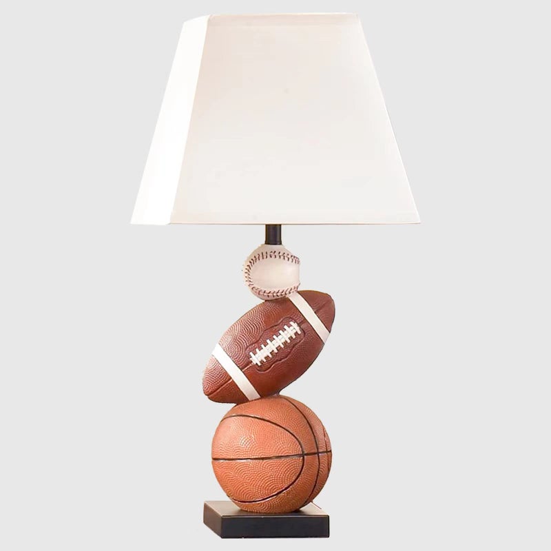 HERBESTBAY Kids Table Lamp, 14 Inch Football, Basketball & Baseball Design with Cute Lampshade, Sports-Themed lamp Ideal for Children's Bedroom Decor, Bedside Lamp Includes LED Bulb - Image 1