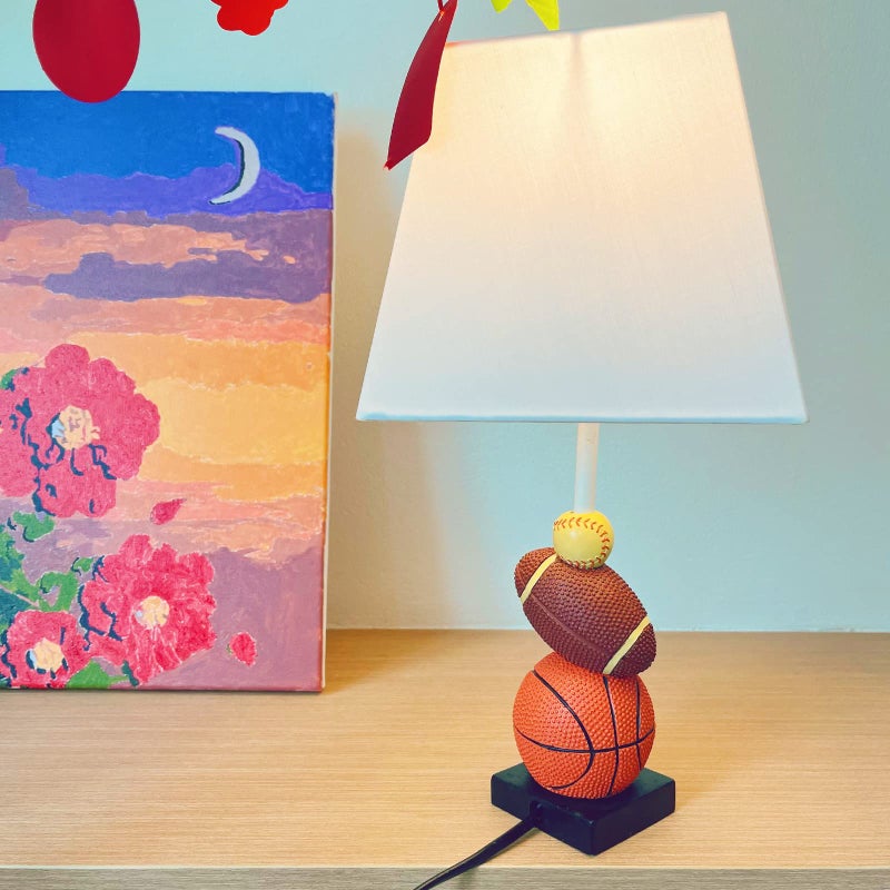 HERBESTBAY Kids Table Lamp, 14 Inch Football, Basketball & Baseball Design with Cute Lampshade, Sports-Themed lamp Ideal for Children's Bedroom Decor, Bedside Lamp Includes LED Bulb - Image 3