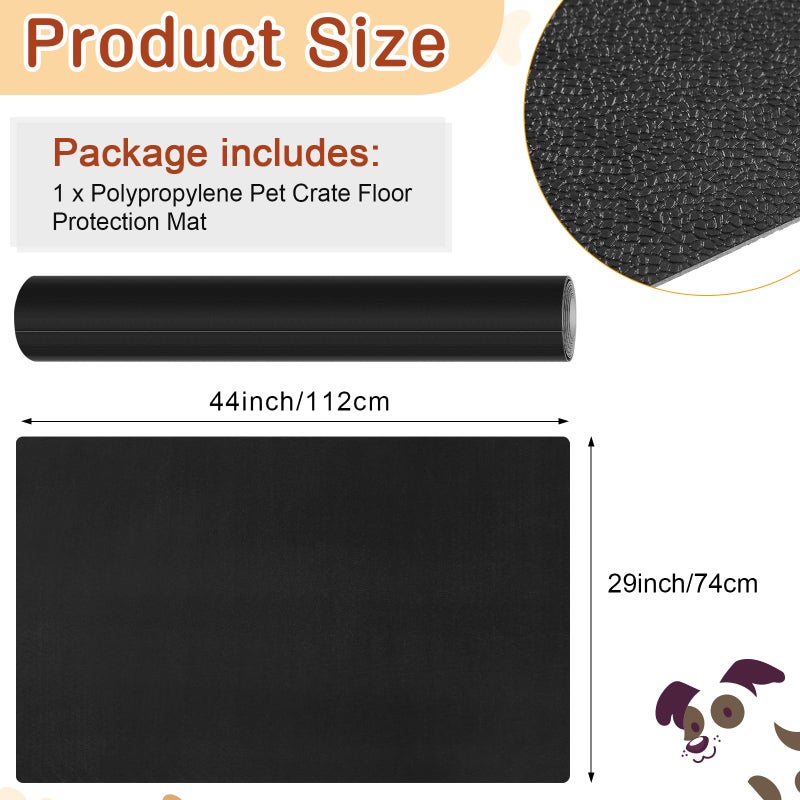 Drydiet PVC Pet Crate Floor Protection Mat 29" X 44" XXL Washable Floor Covering Reusable Waterproof Non Slip Rug Whelping Pad for Pet - Image 2