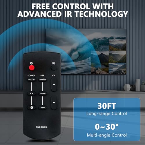 Beyution RMC-SB216 RMCSB216 Replace Remote Control Fit for for Insignia SB216 Mini 2.0 Soundbar NSSB216 NS-SB216 NS-SB216-VG SB216 Sound bar Home Theater System - Image 2