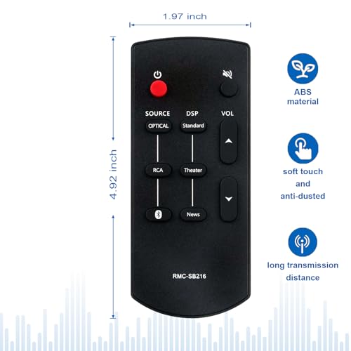Beyution RMC-SB216 RMCSB216 Replace Remote Control Fit for for Insignia SB216 Mini 2.0 Soundbar NSSB216 NS-SB216 NS-SB216-VG SB216 Sound bar Home Theater System - Image 4