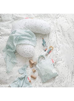 done by deer Done by Deer Raffi Blue Comfort Blanket - Soft and Soothing Cuddle Cloth for Kids with Fun Tags and Velcro Clip for Pacifiers - Perfect for Sensory Development and Entertainment  - Image 3