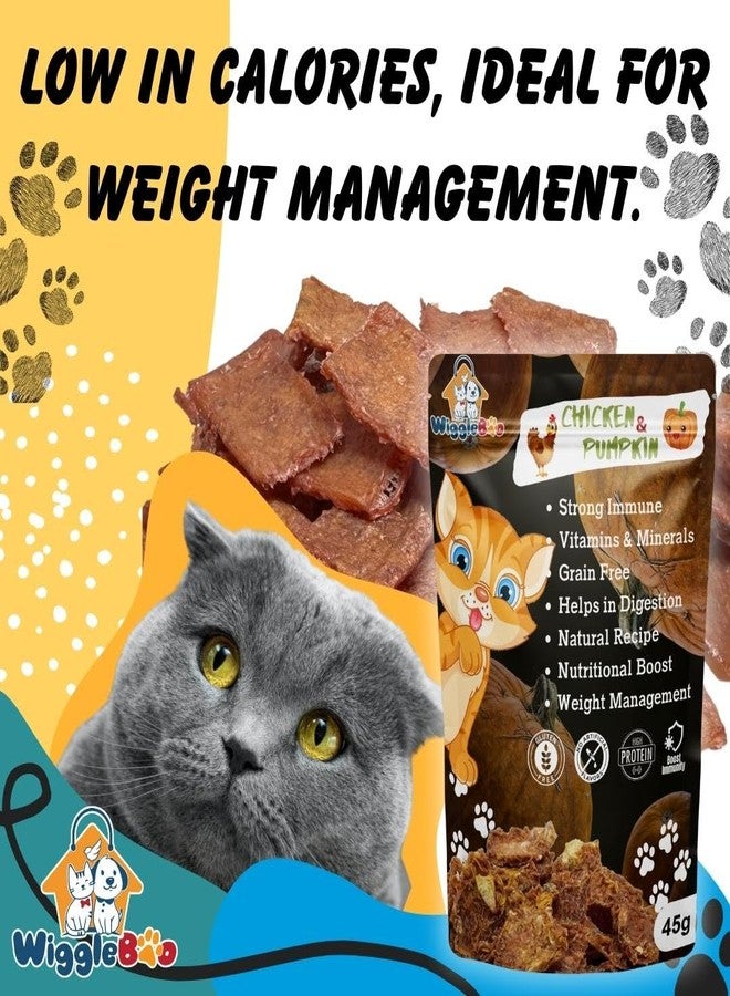 WiggleBoo مكافآت ويغل بو للقطط بنكهة الدجاج واليقطين | عبوة سفر | غنية بالبروتين | طارد طبيعي للديدان | مناسبة لجميع سلالات القطط | وجبة خفيفة مقرمشة (45 غرام) - Image 5