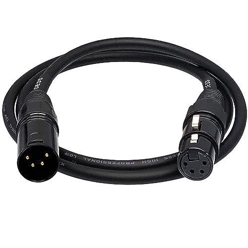 CNCESS CESS-193-3fx1 Balanced 4-Pin XLR Male to 4-Pin XLR Female Extension Cable, Headphone Audio Extension Cable (3 Feet, 1-Pack) - Image 1