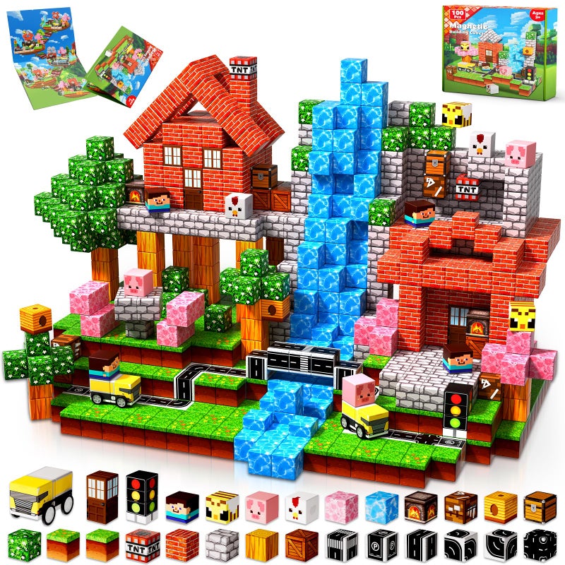Magnetopia 100PCS Magnetic Blocks Magnetic Blocks for Kids Ages 3 4 5 6 7 8 Stacking Magnets for Kid Magnetic Building Block for Kids Ages 48 Birthday Gifts for 310 Year Old Boys Girls STEM Learning Toy - Image 2