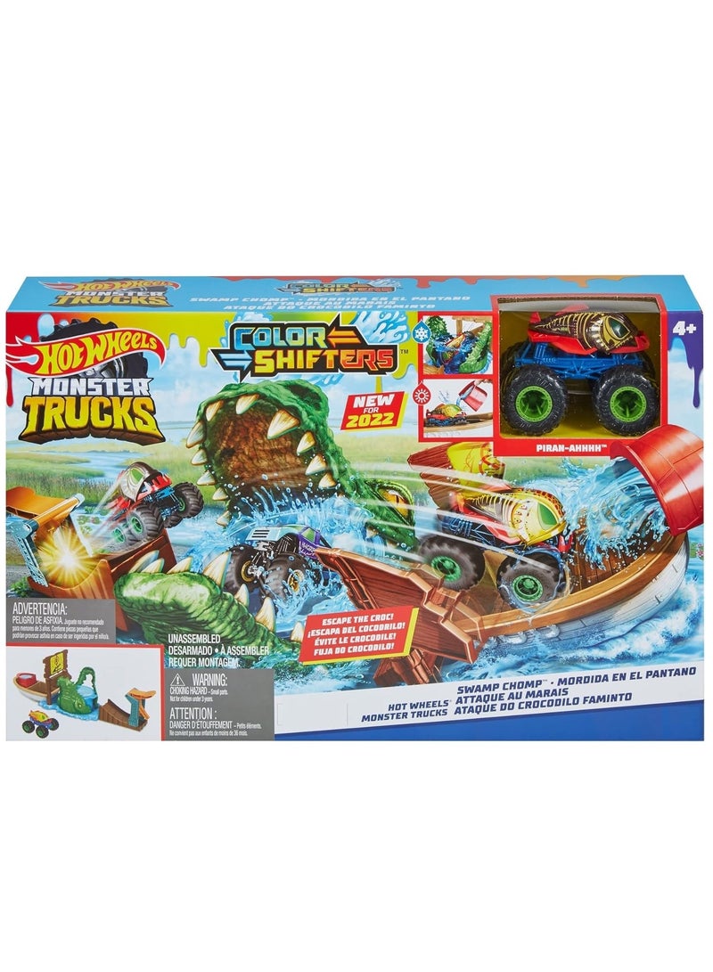 هوت ويلز Monster Trucks Color Shifters مستنقع Chomp Playset - Image 4