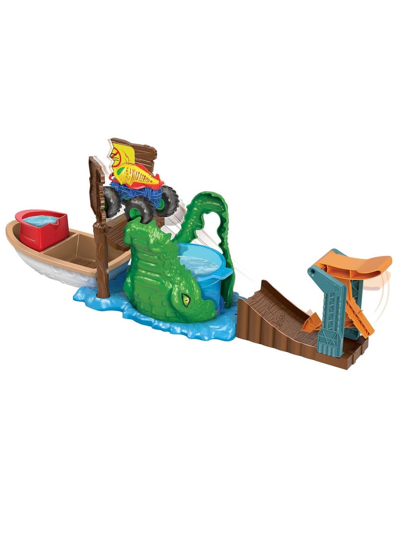 هوت ويلز Monster Trucks Color Shifters مستنقع Chomp Playset - Image 2