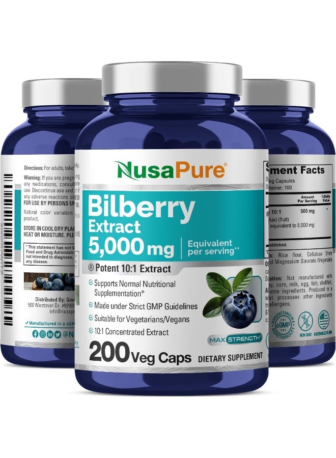 NusaPure Bilberry Extract 5000mg 200 Vegetarian Caps (Non-GMO & Gluten Free) Healthy Vision Support* Healthy Antioxidant Activity Support * - Image 5