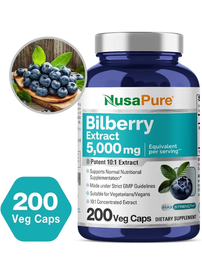 NusaPure Bilberry Extract 5000mg 200 Vegetarian Caps (Non-GMO & Gluten Free) Healthy Vision Support* Healthy Antioxidant Activity Support * - Image 4