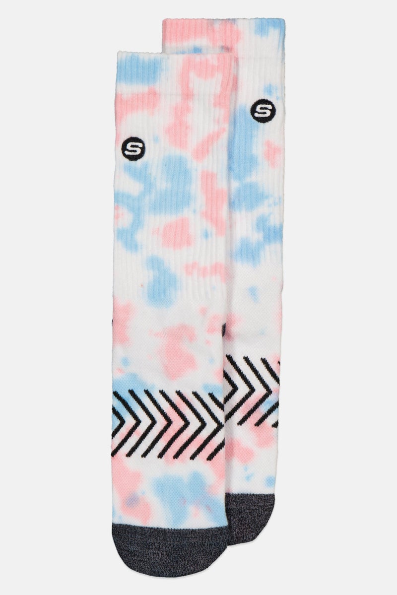 SKECHERS Women 1 Pair Embroidered Logo Crew Socks, Multicolor - Image 1