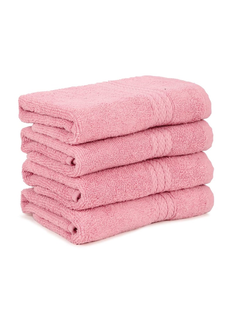 CREEVA Classic Cotton Hand Towel Set of 4 | Soft 545 GSM | 60 x 40 cm - Charming Baby Pink - Image 3