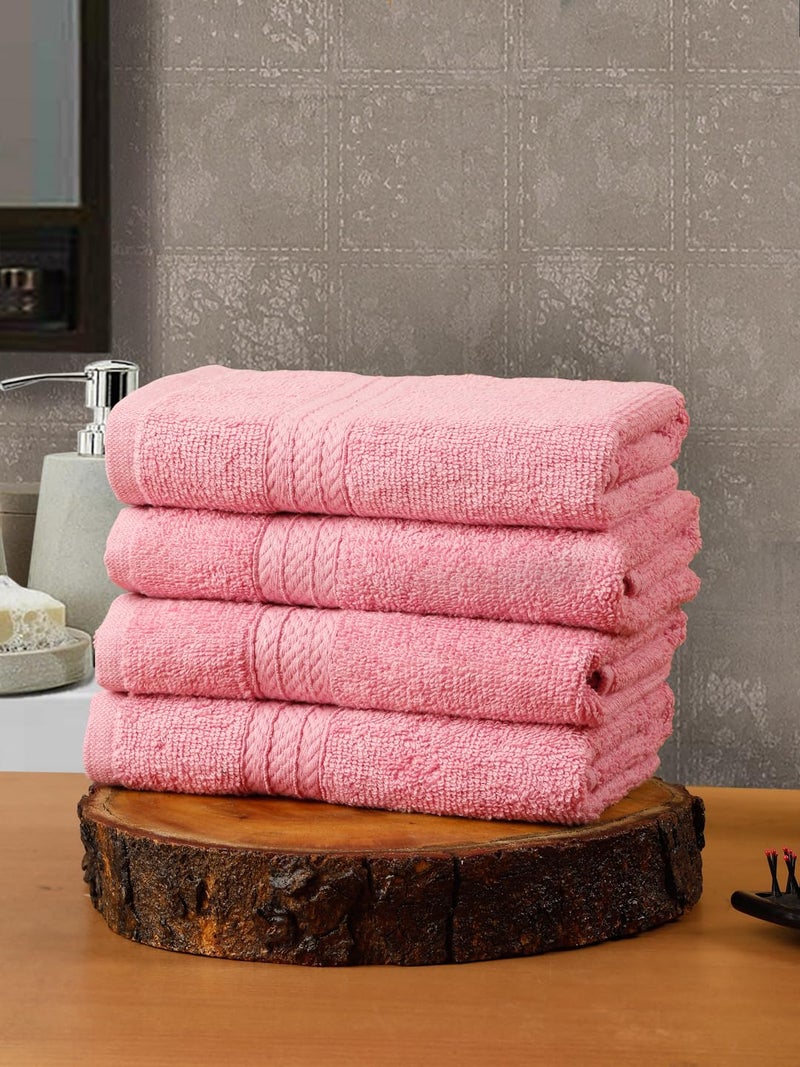 CREEVA Classic Cotton Hand Towel Set of 4 | Soft 545 GSM | 60 x 40 cm - Charming Baby Pink - Image 2