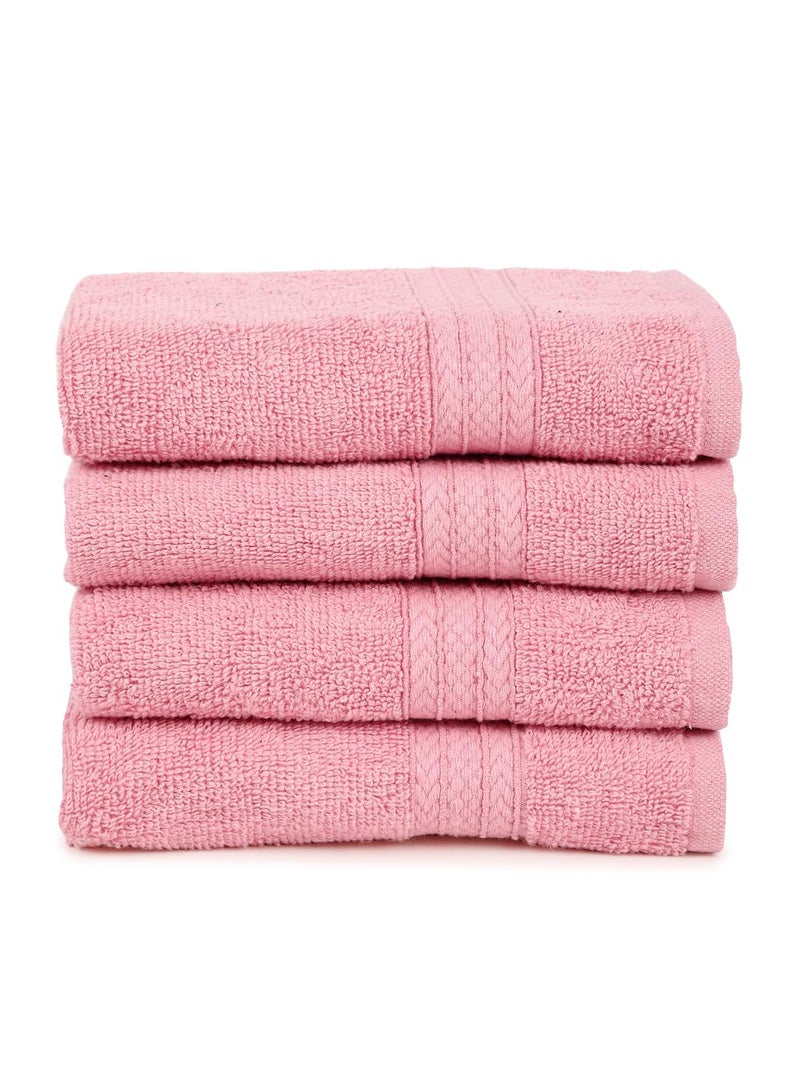 CREEVA Classic Cotton Hand Towel Set of 4 | Soft 545 GSM | 60 x 40 cm - Charming Baby Pink - Image 1