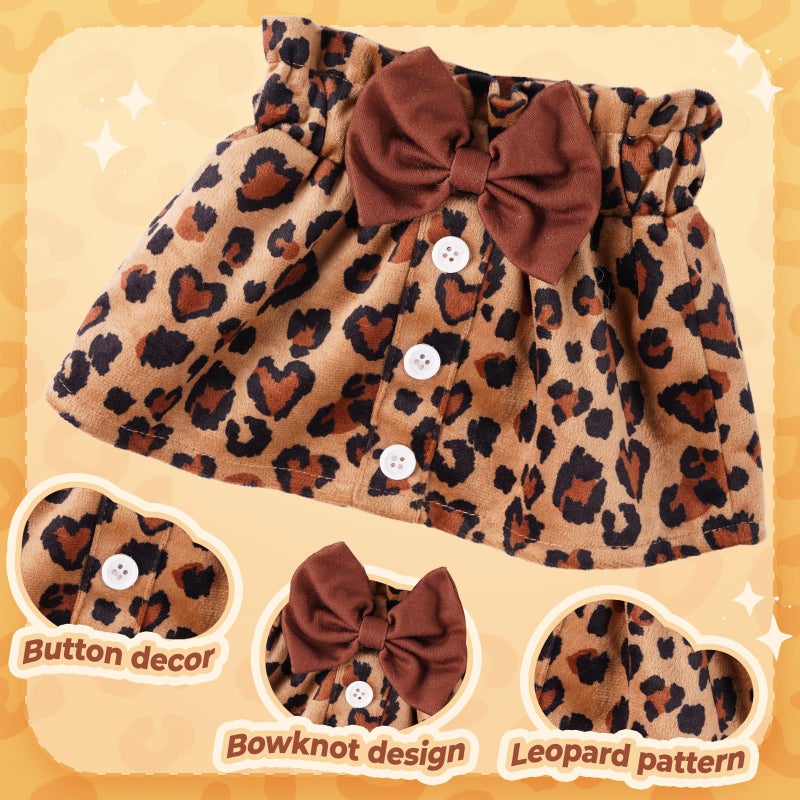 BABESIDE 5-Piece Reborn Baby Doll Clothes, Baby Doll Clothes Fits 17-22 Inch Dolls with Leopard Dress, Headband, Coat, Reusable Doll Diaper and Socks,Pretend Play Gift for Kids 3+ Birthday Christmas - Image 3