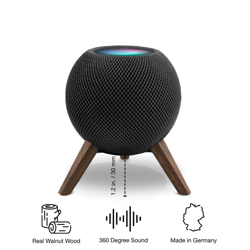 balolo Real Wood Tripod for HomePod Mini (Black Walnut) - Image 3