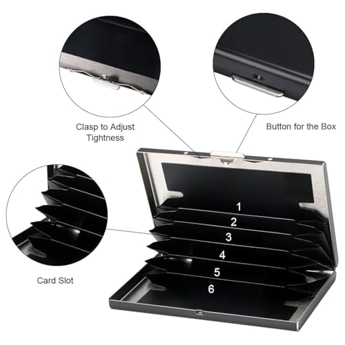 DAHSHA 2 Pack 6 Slots Metal Credit/Debit/ATM Card Holder Case Wallet for Men & Women (Black Laser Print World Map-6.5 x 1.3 x 9.5 cm) - Image 3