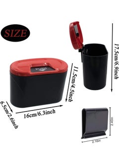 Kixre Kixre Mini Car Trash Bin Car Waste Container Garbage Storage Box Car Organizer Mini Portable Can Rubbish Storage Box Compatible  - Image 4