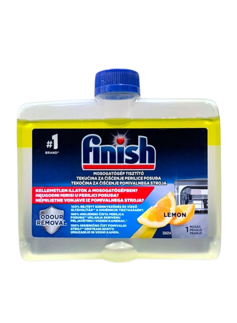Finish 100% Hygienic Dishwasher Cleaner, Removes Hidden Dirt and Limescale, Lemon, 250ml - Image 1