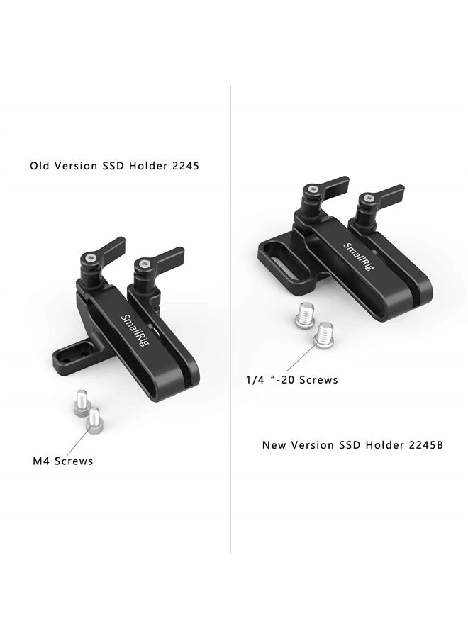 SMALLRIG Mount Bracket SSD Holder for Samsung T5 SSD with 1/4”-20 Threads, Compatible with SMALLRIG Cage for BMPCC 4K & 6K and for Z CAM (New Version) – 2245B - Image 2