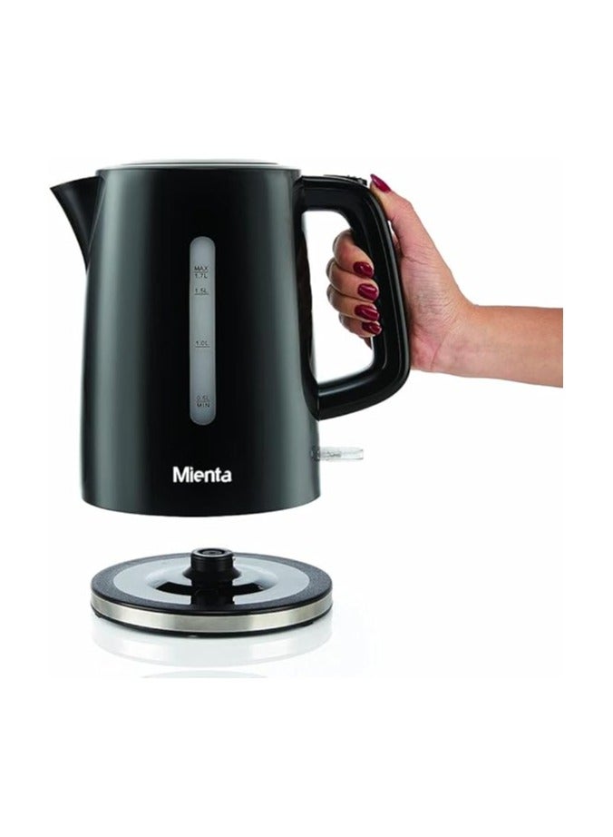 ميانتا غلايه كهربائية من ميانتا بلاستيك 1.7لتر غليان في 45 ثانيه فلترمقاوم للتكلس 1800-2200واطآمنة للاستخدام يمكن تنظيفها بسهولة سهل الاستخدام -اللون اسود - Image 4