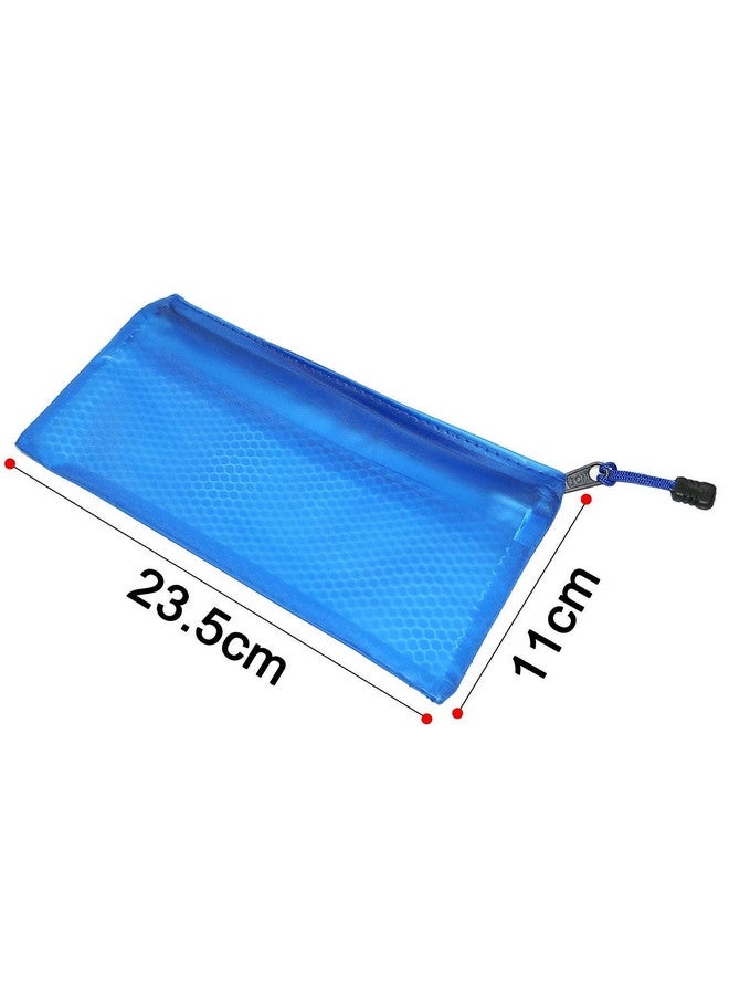 DAHSHA Cheque Size Pouch with Zipper, Waterproof Zipper Pouches Document Holder/Pen Pencil Case/Stationery Storage Bags/Cosmetic Pouch/Travel Organizer (Multicolor, Small Size) (Pack of 10) - Image 2