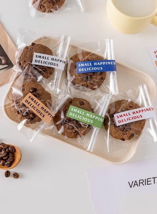 أكياس المعجنات وأكياس البسكويت الشفافة وأكياس الخبز وأكياس الحلوى والحلويات مع 200 ملصق ختم - Image 3