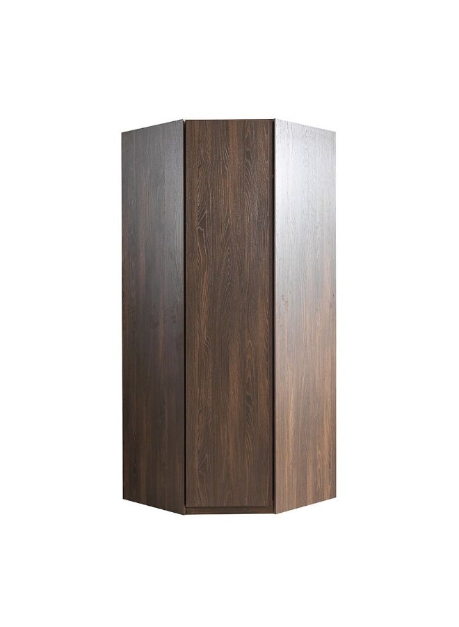 Infinity Corner Wardrobe With Hanger And Shelves | Modular Wardrobe | Modern Design Storage For Bedroom L95xW59xH230cm - D.Walnut - Image 1