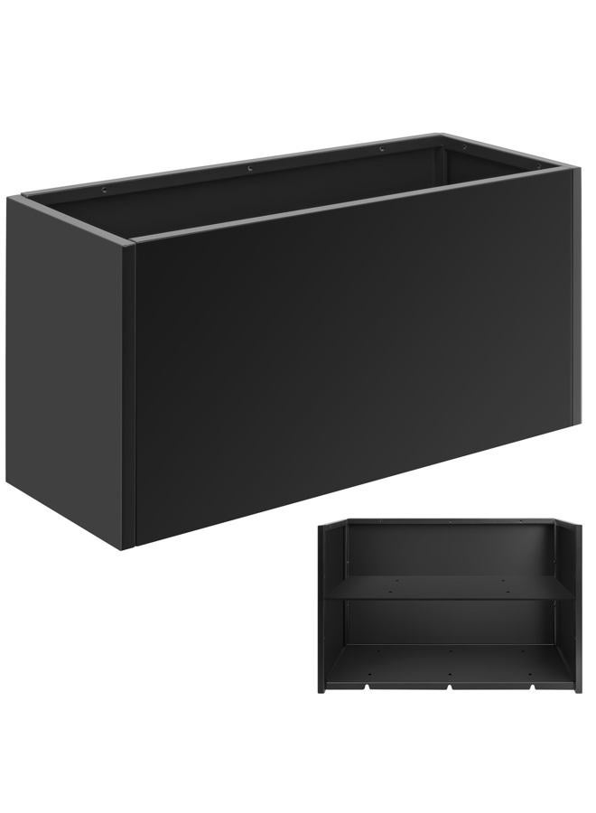 Toriexon Metal Planter Box 30” x 12” x 16”, Tall Planter Box with Removable Insert Shelf, Black Steel Planter Heavy Duty for Porch, Garden, Patio, Yard - Image 1