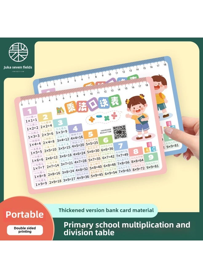 Generic - 99 Multiplication Formula Table 12 Grade Multiplication And Division Card Primary School Mathematics 99 Multiplication Formula Recitation Artifact-Color:Subtraction With Less Than 10 [1 Book] - Image 1