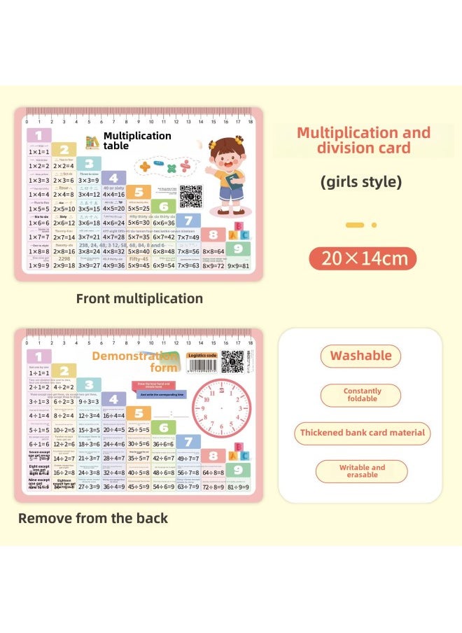 Generic - 99 Multiplication Formula Table 12 Grade Multiplication And Division Card Primary School Mathematics 99 Multiplication Formula Recitation Artifact-Color:Subtraction With Less Than 10 [1 Book] - Image 1