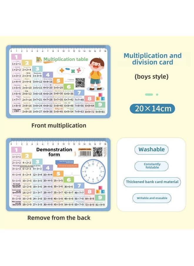Generic - 99 Multiplication Formula Table 12 Grade Multiplication And Division Card Primary School Mathematics 99 Multiplication Formula Recitation Artifact-Color:Subtraction With Less Than 10 [1 Book] - Image 1