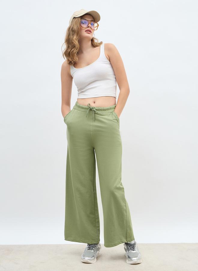 Styli Styli Solid Straight Leg Joggers with Drawstring  - Image 1