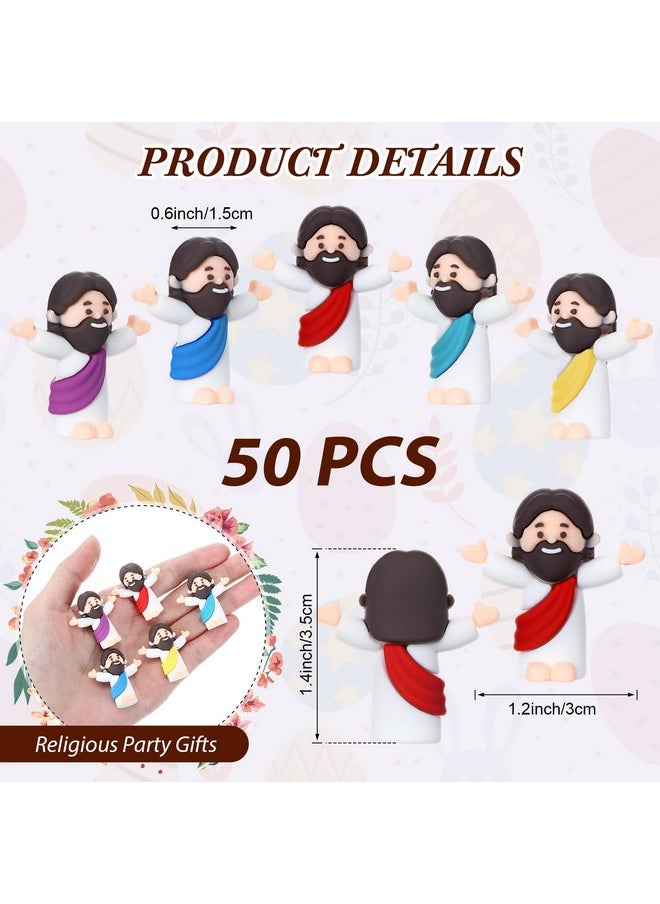 Bememo 50 Pieces Mini Jesus Figurines Jesus Toys Original Design Little Jesus Doll Gifts To Hide And Seek Classic Christ Savior Jesus Christian Religious Party Favor (Multicolor)  - Image 2