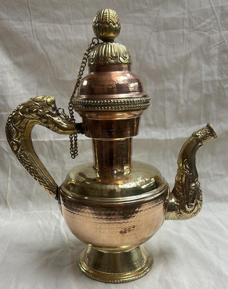NIM Copper Antique Traditional Kettle/TEAPOT Beautifully Designed for Home Offie Decoration Ideal LADHAKI Style Home Decoration Handcrafted Display Gifting Item - Image 1