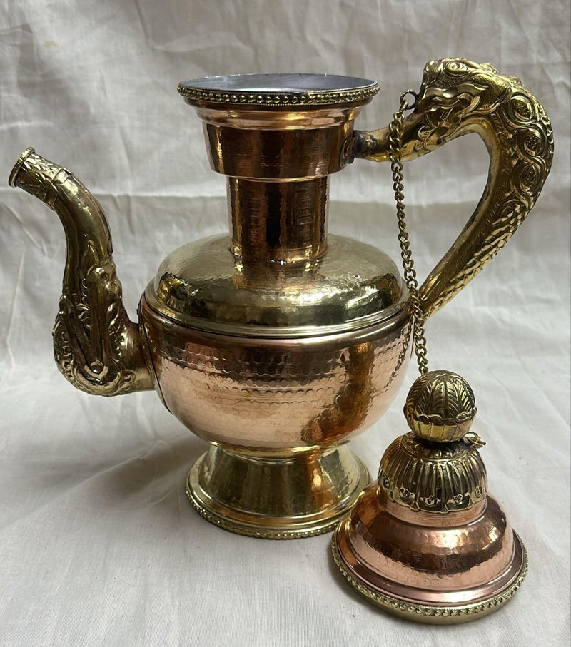 NIM Copper Antique Traditional Kettle/TEAPOT Beautifully Designed for Home Offie Decoration Ideal LADHAKI Style Home Decoration Handcrafted Display Gifting Item - Image 4