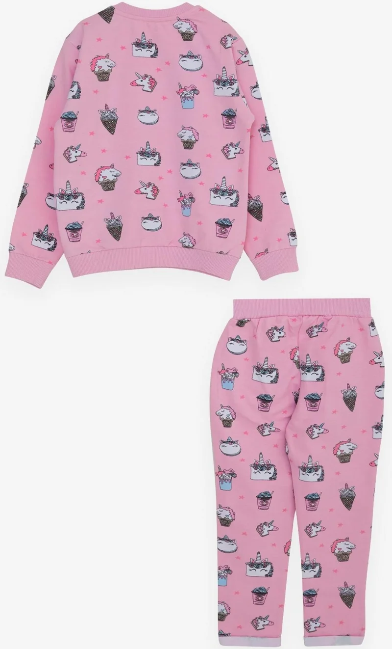 Breeze Baby Girl Tracksuit Set, Princess Dinosaur Patterned, 9 Months-3 Years, Pink