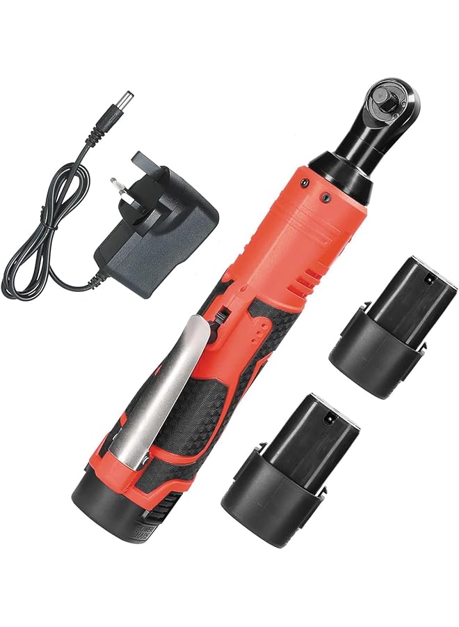 Cordless Electric Ratchet Wrench 16.8V 6000Mah 3/8" 90° Right Angle Impact Wrench (2 Batteries) - Image 1