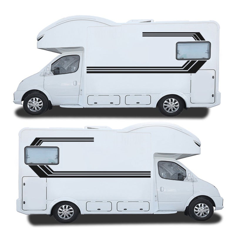 RV Camper Stripes: Black Premium Vinyl Self-Adhesive Removable Decal - Waterproof Non-Fading Strip Style Auto Sticker for RV Camper Vehicle Exterior Upgrade - Image 5