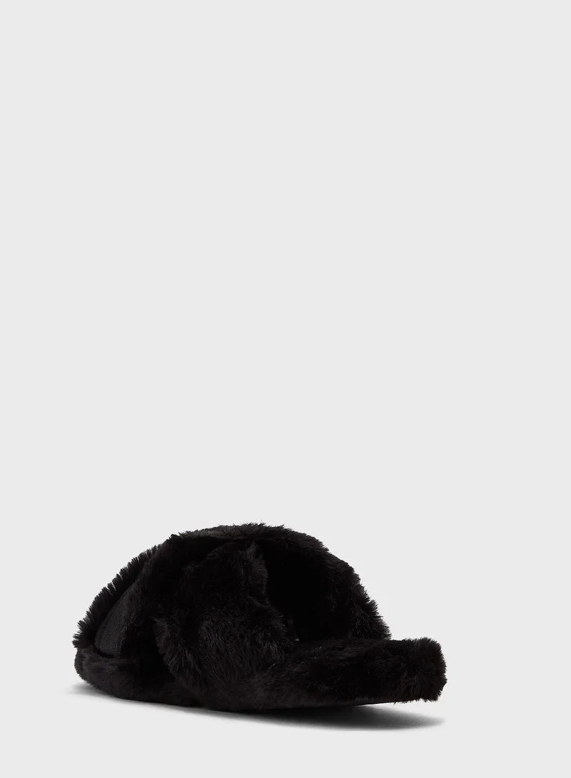 TOMMY HILFIGER Fur Bedroom Slipper