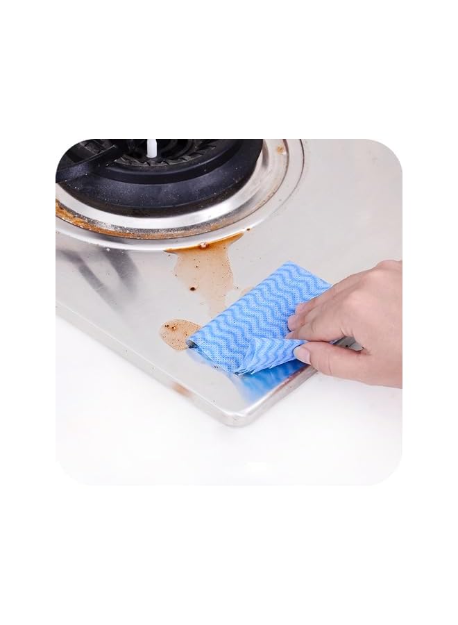 promass 50 Pack Disposable Dish Cloths Heavy Duty Reusable Cleaning Cloths Dish Rags for Kitchen 23.6x11.8inches - Blue - Image 2