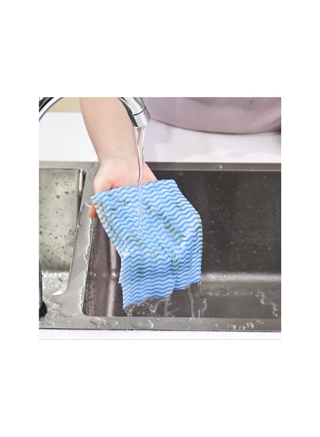 promass 50 Pack Disposable Dish Cloths Heavy Duty Reusable Cleaning Cloths Dish Rags for Kitchen 23.6x11.8inches - Blue - Image 4