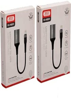 XO XO NB201 Lightning To USB Adapter Cable With OTG Function Set Of 2 Pieces - Black 