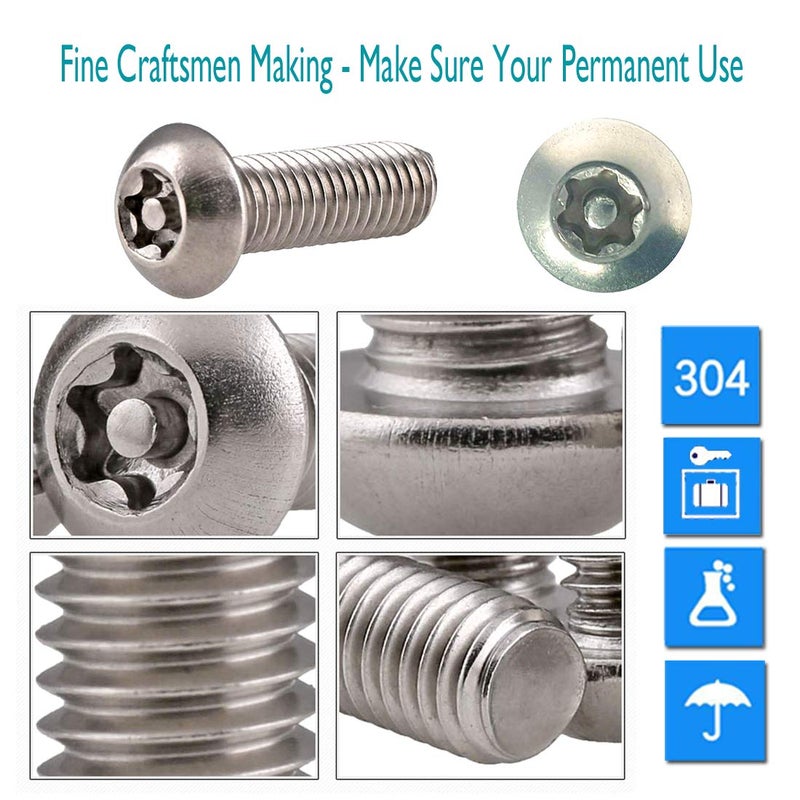 Aootf Anti Theft License Plate Screws- Rust Stainless Steel Plate Screw Resistant Security Tamper Resistant Machineâ€‚License Plate Bolt License Plate Frame Fastener, Black Caps, Anti-Rattle Pad - Image 4