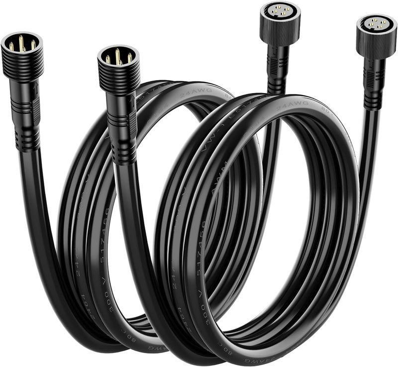 YiLaie YiLaie 2 Pack 10FT 4 Pin Extension Cable for Rock Lights LED RGB Rock Light Kits Wheel Well Lights Extension Wire 30cm 2 Years Warranty  - Image 1