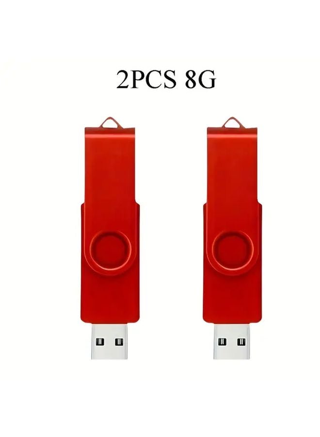 Red USB Flash Drive 8GB 2 Pack Thumb Drive Memory Stick Storage Device - Image 1